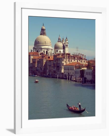 Gondola on the Grand Canal nearing the Santa Maria della Salute, Venice, Italy-Janis Miglavs-Framed Photographic Print