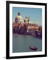 Gondola on the Grand Canal nearing the Santa Maria della Salute, Venice, Italy-Janis Miglavs-Framed Photographic Print