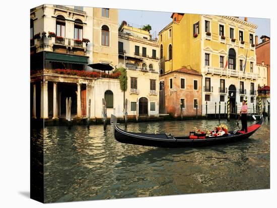 Gondola on the Grand Canal, Venice, Veneto, Italy, Europe-Peter Richardson-Stretched Canvas