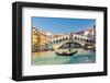 Gondola & Rialto Bridge Venice-null-Framed Art Print