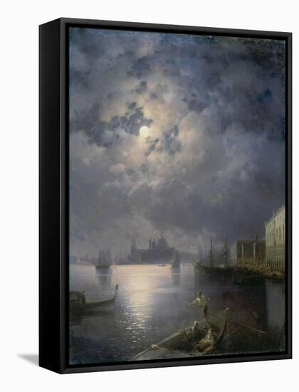 Gondola Ride in the Moonlight, Venice-Konstantinovich Ivan Aivazovsky-Framed Stretched Canvas