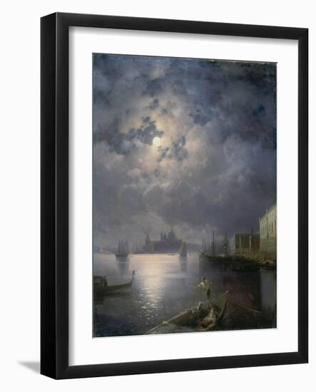 Gondola Ride in the Moonlight, Venice-Konstantinovich Ivan Aivazovsky-Framed Giclee Print