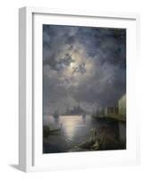 Gondola Ride in the Moonlight, Venice-Konstantinovich Ivan Aivazovsky-Framed Giclee Print