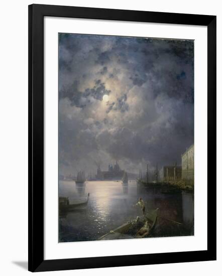 Gondola Ride in the Moonlight, Venice-Konstantinovich Ivan Aivazovsky-Framed Premium Giclee Print