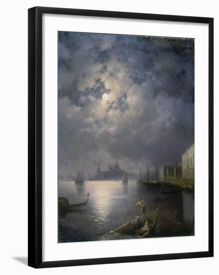 Gondola Ride in the Moonlight, Venice-Konstantinovich Ivan Aivazovsky-Framed Giclee Print