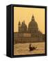 Gondola, Santa Maria Della Salute and Grand Canal at Sunset, Venice, Italy-Jon Arnold-Framed Stretched Canvas