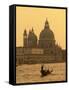 Gondola, Santa Maria Della Salute and Grand Canal at Sunset, Venice, Italy-Jon Arnold-Framed Stretched Canvas