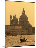 Gondola, Santa Maria Della Salute and Grand Canal at Sunset, Venice, Italy-Jon Arnold-Mounted Photographic Print