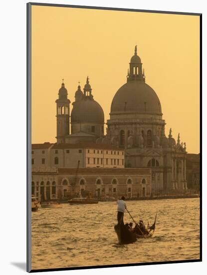 Gondola, Santa Maria Della Salute and Grand Canal at Sunset, Venice, Italy-Jon Arnold-Mounted Photographic Print