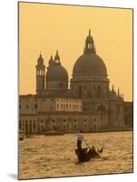 Gondola, Santa Maria Della Salute and Grand Canal at Sunset, Venice, Italy-Jon Arnold-Mounted Photographic Print