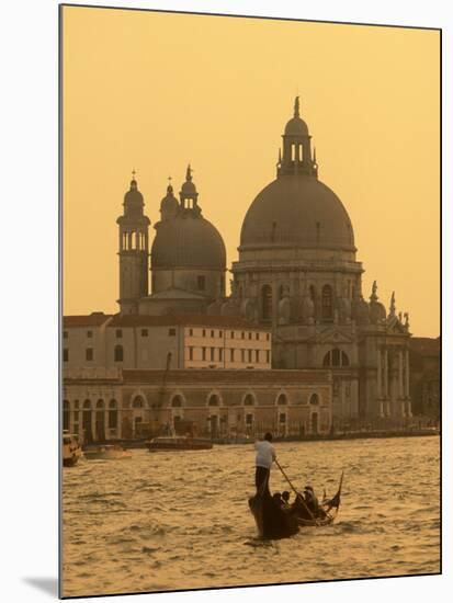 Gondola, Santa Maria Della Salute and Grand Canal at Sunset, Venice, Italy-Jon Arnold-Mounted Photographic Print