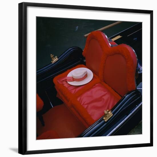 Gondola Seat and Gondolier's Hat, Venice, Veneto, Italy, Europe-Roy Rainford-Framed Photographic Print