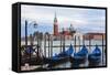 Gondola Station on Grand Canal-George Oze-Framed Stretched Canvas