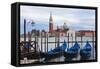 Gondola Station on Grand Canal-George Oze-Framed Stretched Canvas