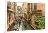 Gondola Traffic in Narrow Canal. Venice. Italy-Tom Norring-Framed Photographic Print