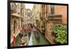 Gondola Traffic in Narrow Canal. Venice. Italy-Tom Norring-Framed Photographic Print