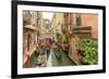 Gondola Traffic in Narrow Canal. Venice. Italy-Tom Norring-Framed Premium Photographic Print