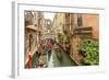 Gondola Traffic in Narrow Canal. Venice. Italy-Tom Norring-Framed Photographic Print