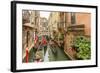 Gondola Traffic in Narrow Canal. Venice. Italy-Tom Norring-Framed Photographic Print