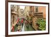 Gondola Traffic in Narrow Canal. Venice. Italy-Tom Norring-Framed Photographic Print