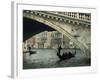 Gondola under the Rialto Bridge on the Grand Canal in Venice, Veneto, Italy-Rainford Roy-Framed Photographic Print