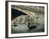 Gondola under the Rialto Bridge on the Grand Canal in Venice, Veneto, Italy-Rainford Roy-Framed Photographic Print