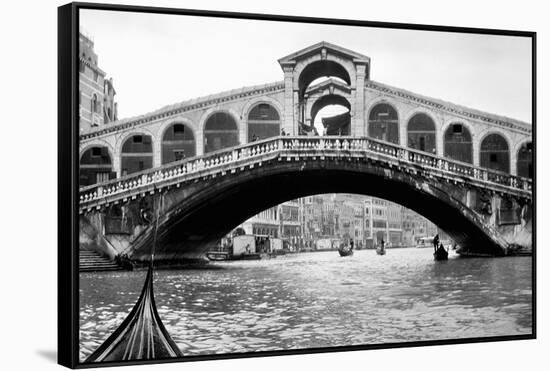 Gondola View of the Rialto Bridge in Venice, Italy, Ca. 1912-null-Framed Stretched Canvas