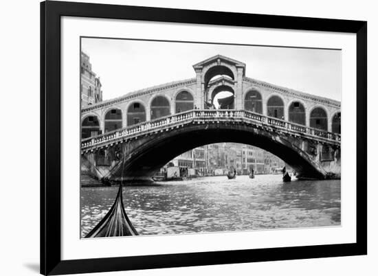 Gondola View of the Rialto Bridge in Venice, Italy, Ca. 1912-null-Framed Photographic Print