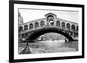 Gondola View of the Rialto Bridge in Venice, Italy, Ca. 1912-null-Framed Photographic Print