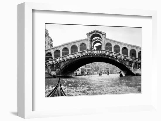 Gondola View of the Rialto Bridge in Venice, Italy, Ca. 1912-null-Framed Photographic Print