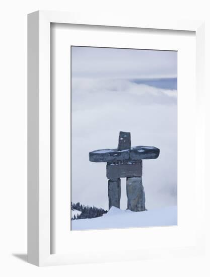 Gondola, Whistler to Blackcomb, Inuksuk First Nation Marker, British Columbia, Canada-Walter Bibikow-Framed Photographic Print