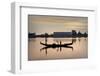 Gondola with balloons in Lake Merritt at sunset, Oakland, Alameda County, California, USA-Panoramic Images-Framed Photographic Print