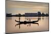 Gondola with balloons in Lake Merritt at sunset, Oakland, Alameda County, California, USA-Panoramic Images-Mounted Photographic Print