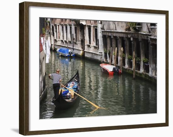 Gondola with Passengers on a Canal, Venice, Italy-Dennis Flaherty-Framed Photographic Print