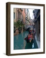 Gondolas along Canal, Venice, Italy-Lisa S^ Engelbrecht-Framed Photographic Print