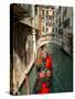 Gondolas along Canal, Venice, Italy-Lisa S. Engelbrecht-Stretched Canvas