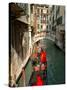 Gondolas along Canal, Venice, Italy-Lisa S. Engelbrecht-Stretched Canvas