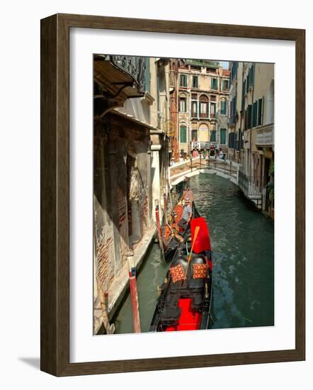 Gondolas along Canal, Venice, Italy-Lisa S. Engelbrecht-Framed Photographic Print