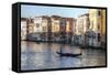 Gondolas Along the Grand Canal, Venice, Italy-Darrell Gulin-Framed Stretched Canvas