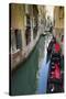 Gondolas and canal, Venice, Veneto, Italy-Russ Bishop-Stretched Canvas