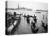 Gondolas and Gondoliers on a Rainy Day in Venice Italy, June 1965-null-Stretched Canvas