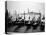 Gondolas and Gondoliers on a Rainy Day in Venice Italy, June 1965-null-Stretched Canvas