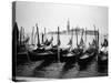 Gondolas and Gondoliers on a Rainy Day in Venice Italy, June 1965-null-Stretched Canvas