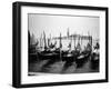 Gondolas and Gondoliers on a Rainy Day in Venice Italy, June 1965-null-Framed Photographic Print