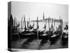 Gondolas and Gondoliers on a Rainy Day in Venice Italy, June 1965-null-Stretched Canvas