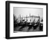 Gondolas and Gondoliers on a Rainy Day in Venice Italy, June 1965-null-Framed Photographic Print