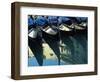 Gondolas and Reflections, Orseole, Near St. Mark's Square, Venice, Veneto, Italy-Lee Frost-Framed Photographic Print