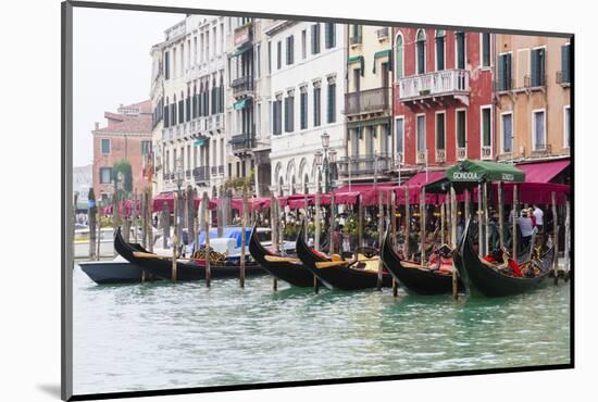 Gondolas and Restaurants at Grand Canal. Venice. Italy-Tom Norring-Mounted Photographic Print