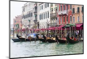 Gondolas and Restaurants at Grand Canal. Venice. Italy-Tom Norring-Mounted Photographic Print