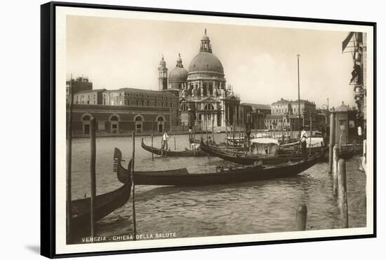 Gondolas and Salute Church, Venice, Italy-null-Framed Stretched Canvas